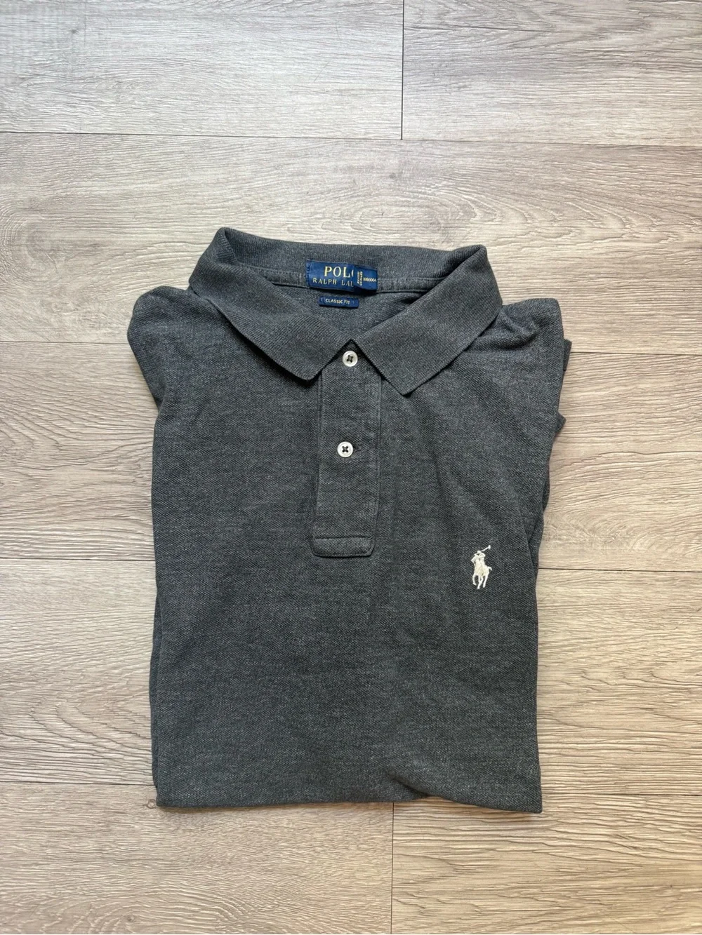 Ralph Lauren Men's Heather Charcoal Polo with Embroidered Pony